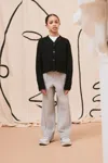 Max & Co Fleece Straight Pants With Ribbing In Black