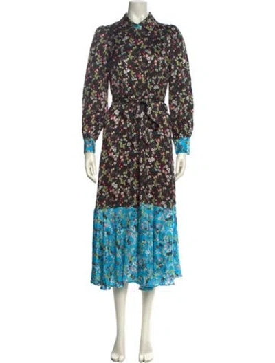 Pre-owned Max & Co Floral Print Long Dress In Multi