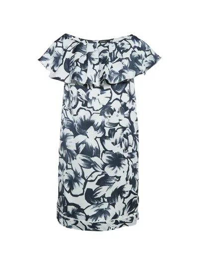 Pre-owned Max & Co Floral-print Midi Dress In Blue