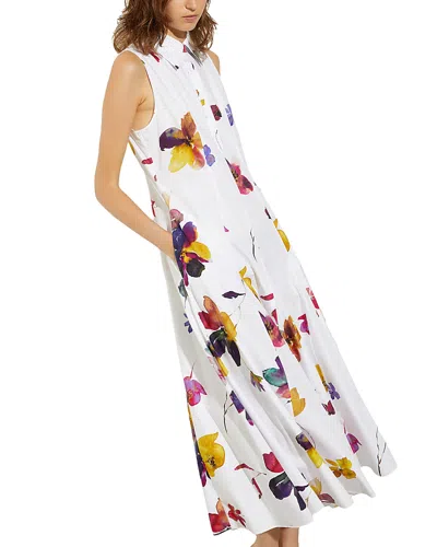 Max & Co . Floral Sleeveless Collared Midi Dress In Ivory