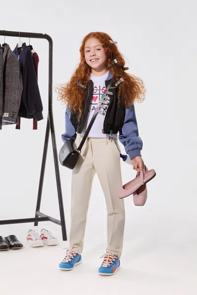 Max & Co Kids' Formal Pants With Logo In White