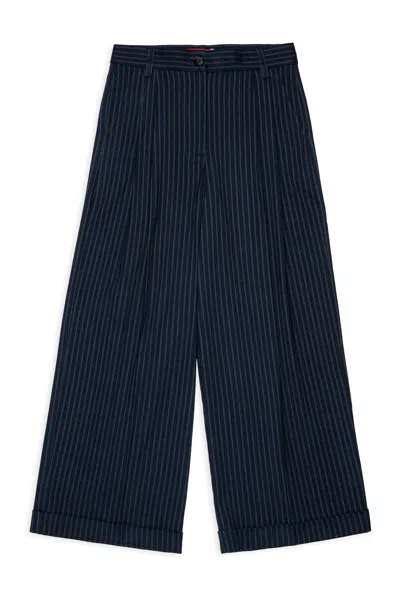 Max & Co Kids' Formal Striped Pants In Blue