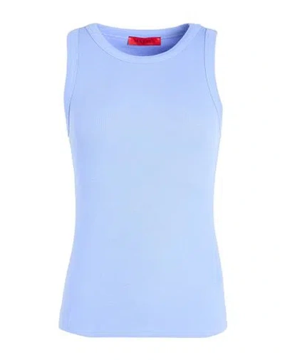 Max & Co . Fragola Woman Tank Top Light Blue Size L Cotton, Elastane In Blue