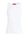 Max & Co . Fragola Woman Tank Top White Size L Cotton, Elastane