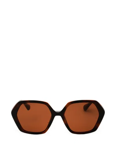 Max & Co Geometric-frame Sunglasses In 브라운