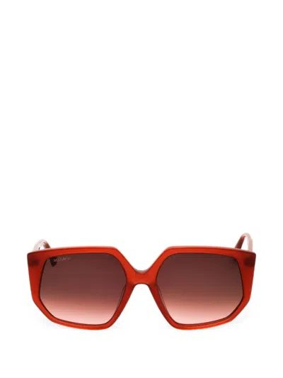 Max & Co Geometric-frame Sunglasses In Brown