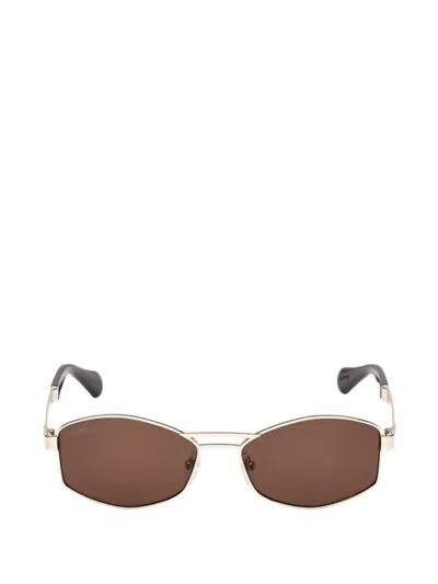 Max & Co Geometric-frame Sunglasses In Gold