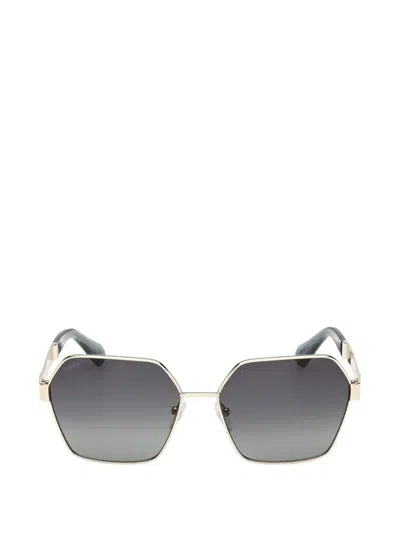 Max & Co Geometric-frame Sunglasses In Gold