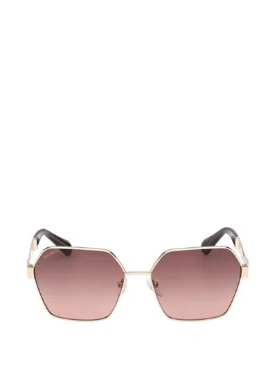 Max & Co Geometric-frame Sunglasses In Gold