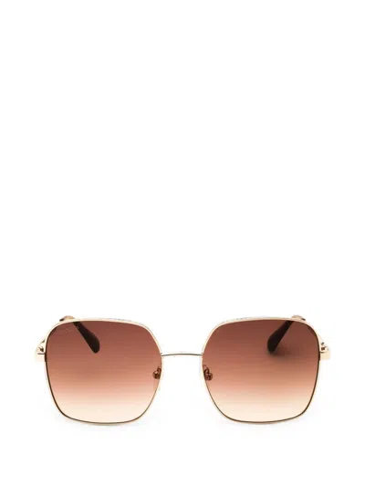 Max & Co Geometric-frame Sunglasses In Gold