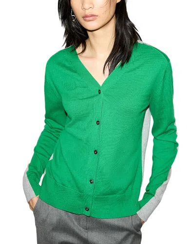 Max & Co . Giorno Cotton & Cashmere V Neck Cardigan In Green