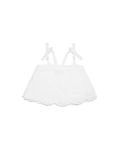 Max & Co . Girls' Mini Cotton Top For Spring/summer 2025 In White
