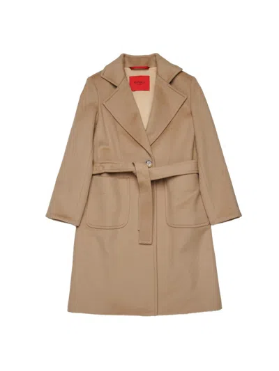 Max & Co . Girls' Wool Belted Coat In Multicolour