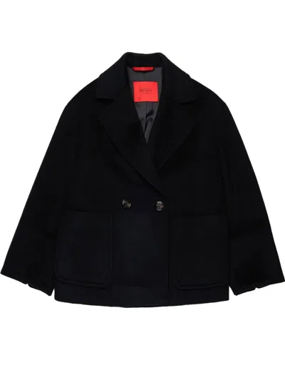 Max & Co . Girls Wool Double-breasted Coat In Black
