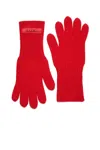 Max & Co Logo-patch Knitted Gloves In Red