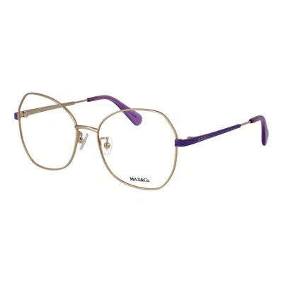 Max & Co Gold Metal Glasses (frames) In Purple