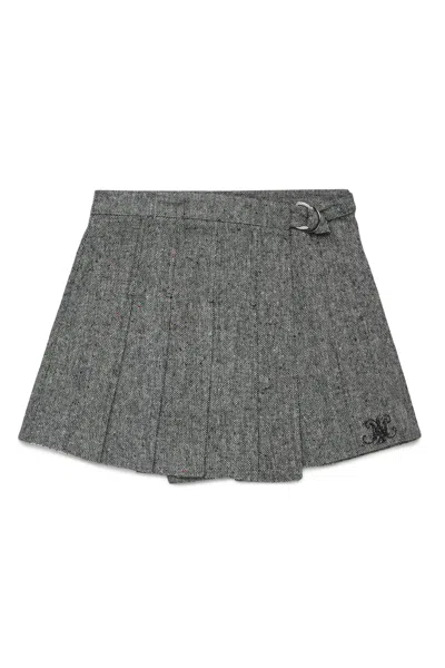 Max & Co Kids' Short Tweed Wrap Skirt In Black
