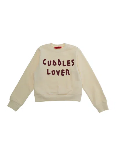 Max & Co Max&co. Graphic-print Cotton Sweatshirt In Neutral