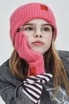 Max & Co Logo-patch Gloves In Pink