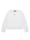 Max & Co Heart-motif Wool Sweatshirt In White
