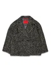 Max & Co Herringbone Pattern Coat In Black