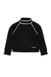Max & Co High-neck Pullover With Logo In Black