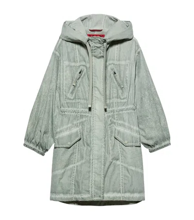 Max & Co . Hooded Padded Coat In Green