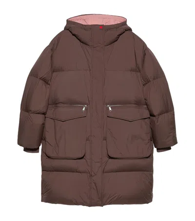 Max & Co . Hooded Puffer Jacket In Brown