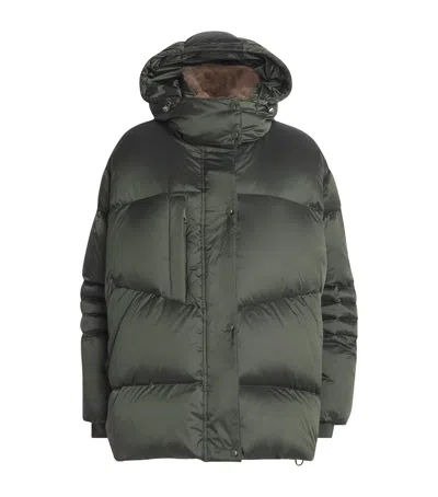 Max & Co Hooded Puffer Jacket In Green
