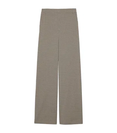 Max & Co . Houndstooth Check Wide-leg Trousers In Beige