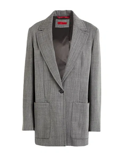 Max & Co . Ibis Woman Blazer Grey Size 10 Virgin Wool