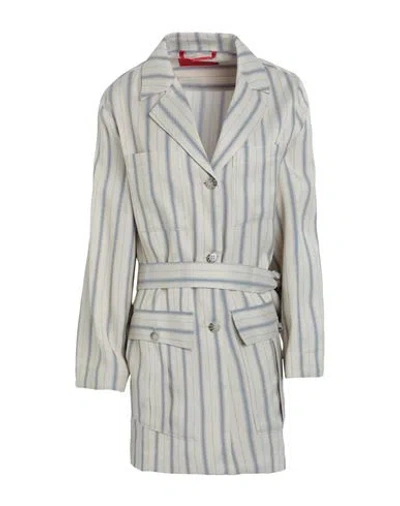 Max & Co . Inn Woman Jacket Beige Size 8 Viscose, Linen In Gray