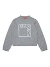 Max & Co Intarsia-knit Logo Jumper In Gray