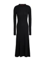 Max & Co Knitted Pleated Midi Dress In Black