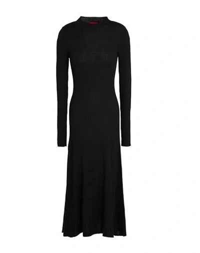 Max & Co . Ivonne Woman Midi Dress Black Size Xl Acrylic, Virgin Wool