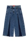 Max & Co Inverted-pleat Wide-leg Jeans In Blue