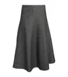 Max & Co Jersey Flared Midi Skirt In Gray