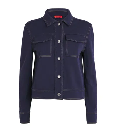 Max & Co Jersey Jacket In Blue