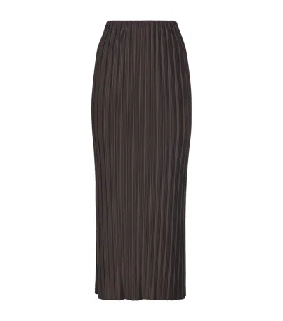 Max & Co Jersey Pleated Column Skirt In Brown