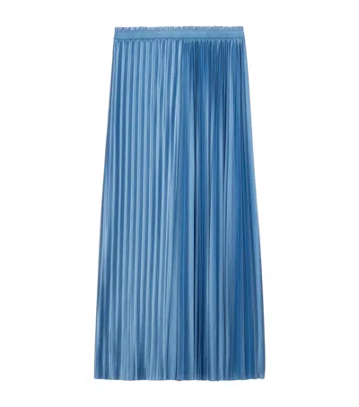 Max & Co Jersey Pleated Maxi Skirt In Blue