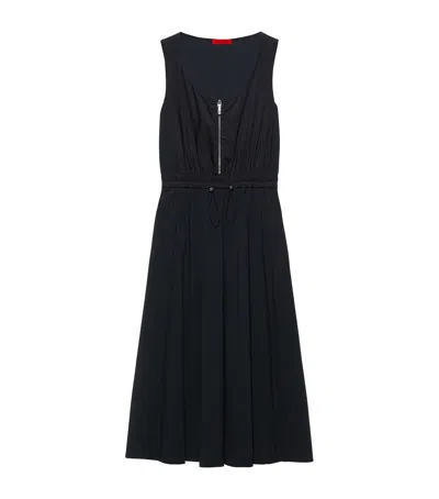 Max & Co . Jersey Zip Midi Dress In Black