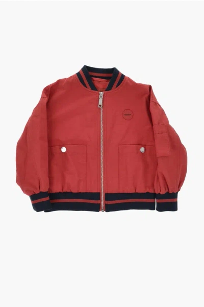 Max & Co. Kid Cotton And Nylon Bomber Jacket With Zip Closure