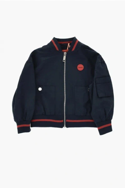 Max & Co. Kid Cotton And Nylon Bomber Jacket With Zip Closure
