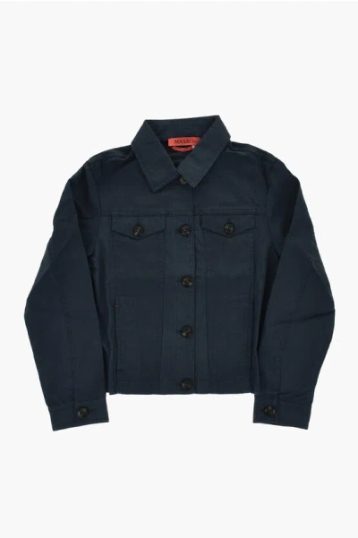 Max & Co. Kid Cotton And Nylon Overshirt With Logo Buttons