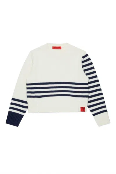 Max & Co Kid's Magilia Wool Blend Striped Sweater In White