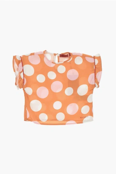 Max & Co. Kid Polka-dot Satin Blouse
