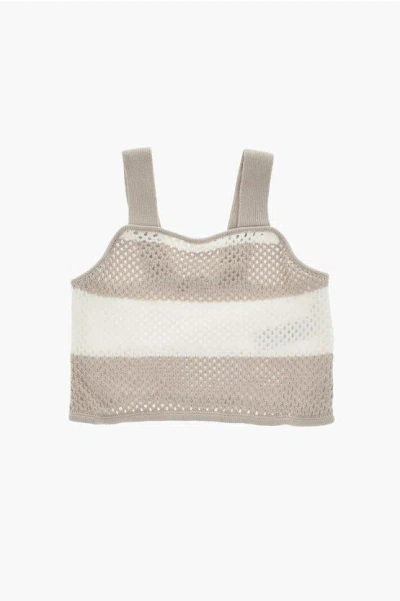 Max & Co. Kid Striped Cotton Eyelet Top