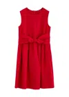 Max & Co Max&co Kids Bow-embellished Cotton-blend Poplin Dress In Red