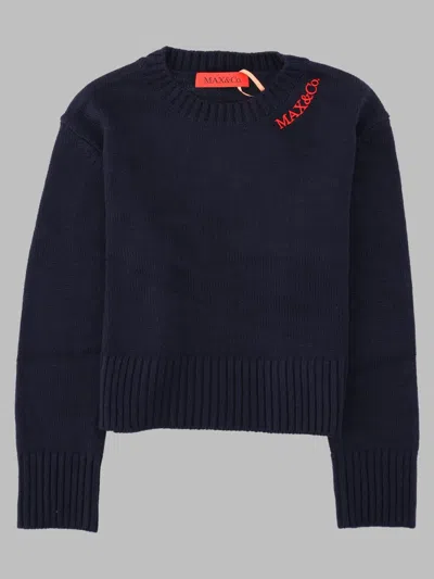 Max & Co . Kids Wool-acrylic Sweatshirt In Blue
