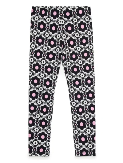 Max & Co Kids' X Richard Quinn Floral-print Leggings In Black